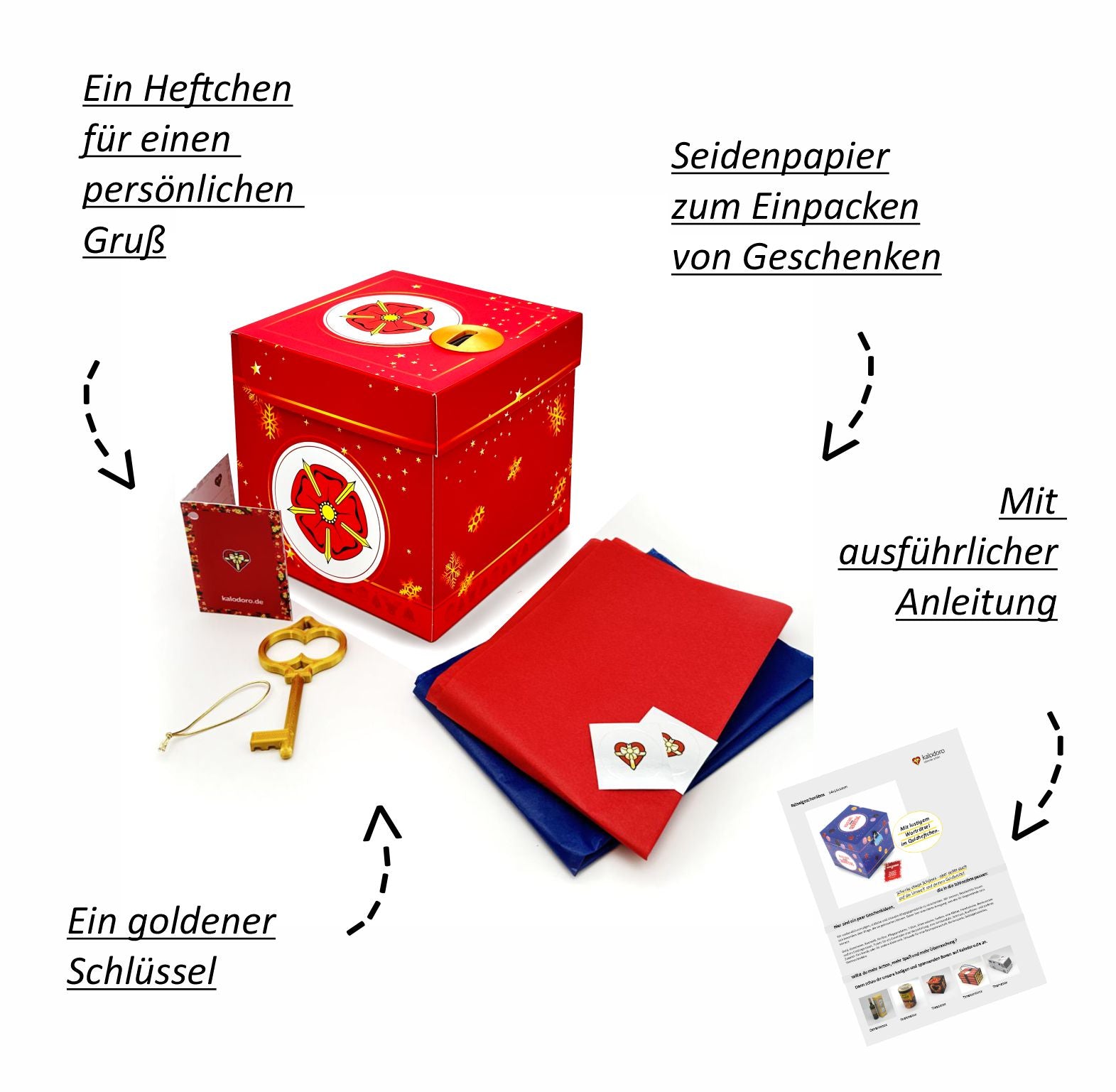 Schlossbox mit Schlüssel Weihnachten Lippische Rose