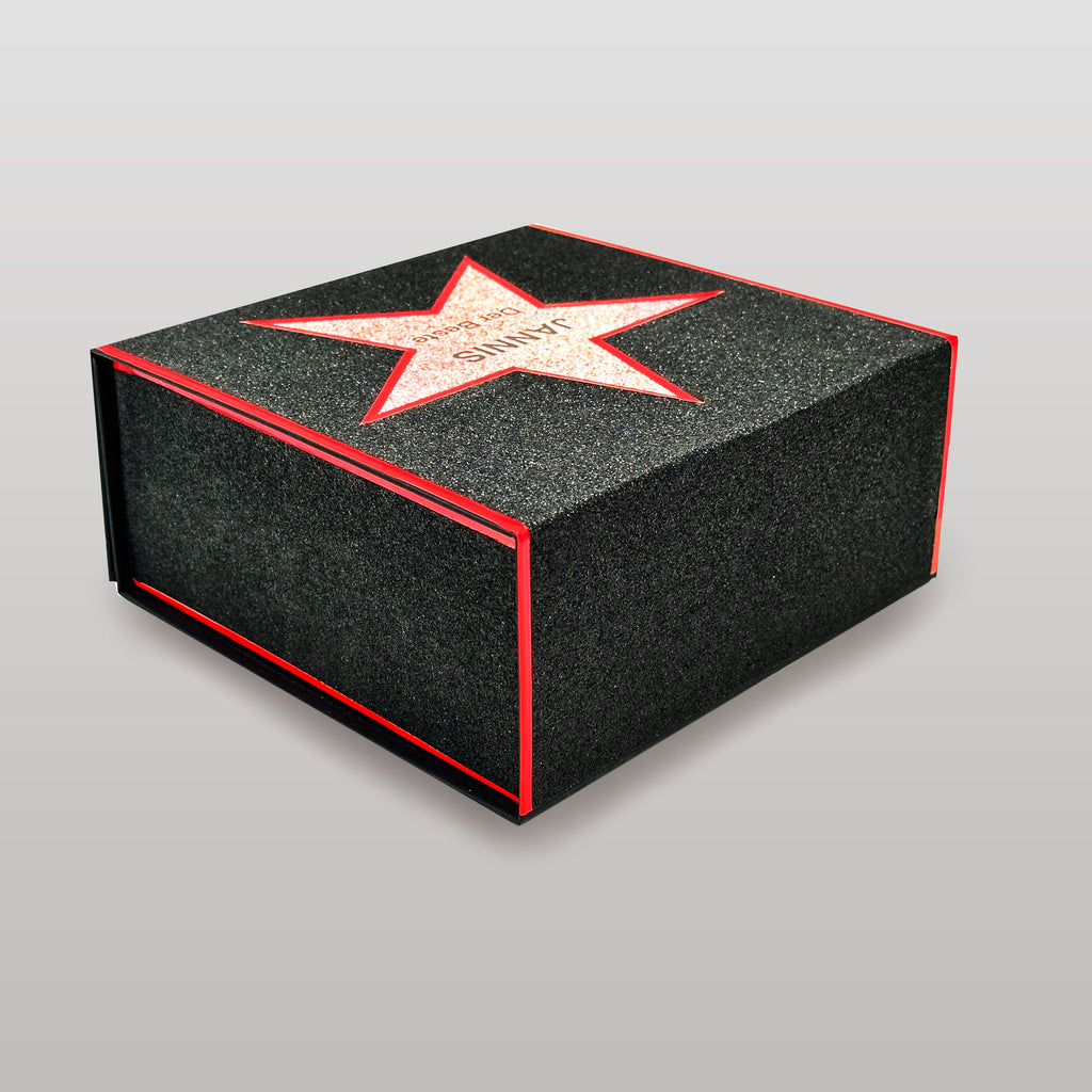 Glitzer-Magnetbox schwarz mit Stern - Walk of Fame