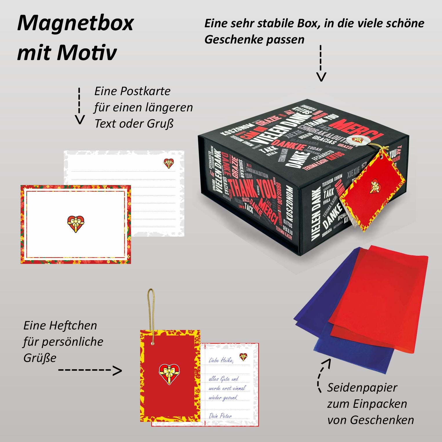 Magnetbox Danke schwarz