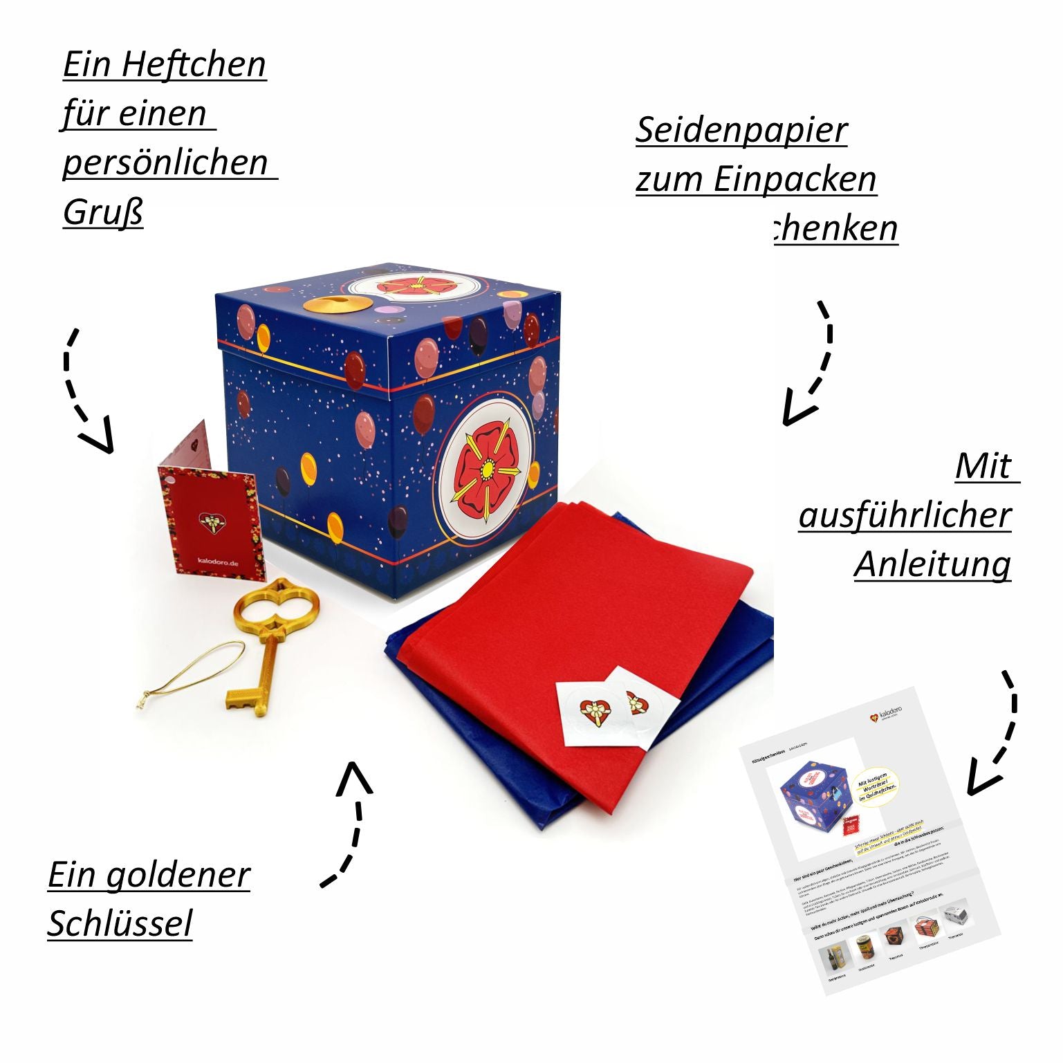 Schlossbox mit Schlüssel Geburtstag Lippische Rose