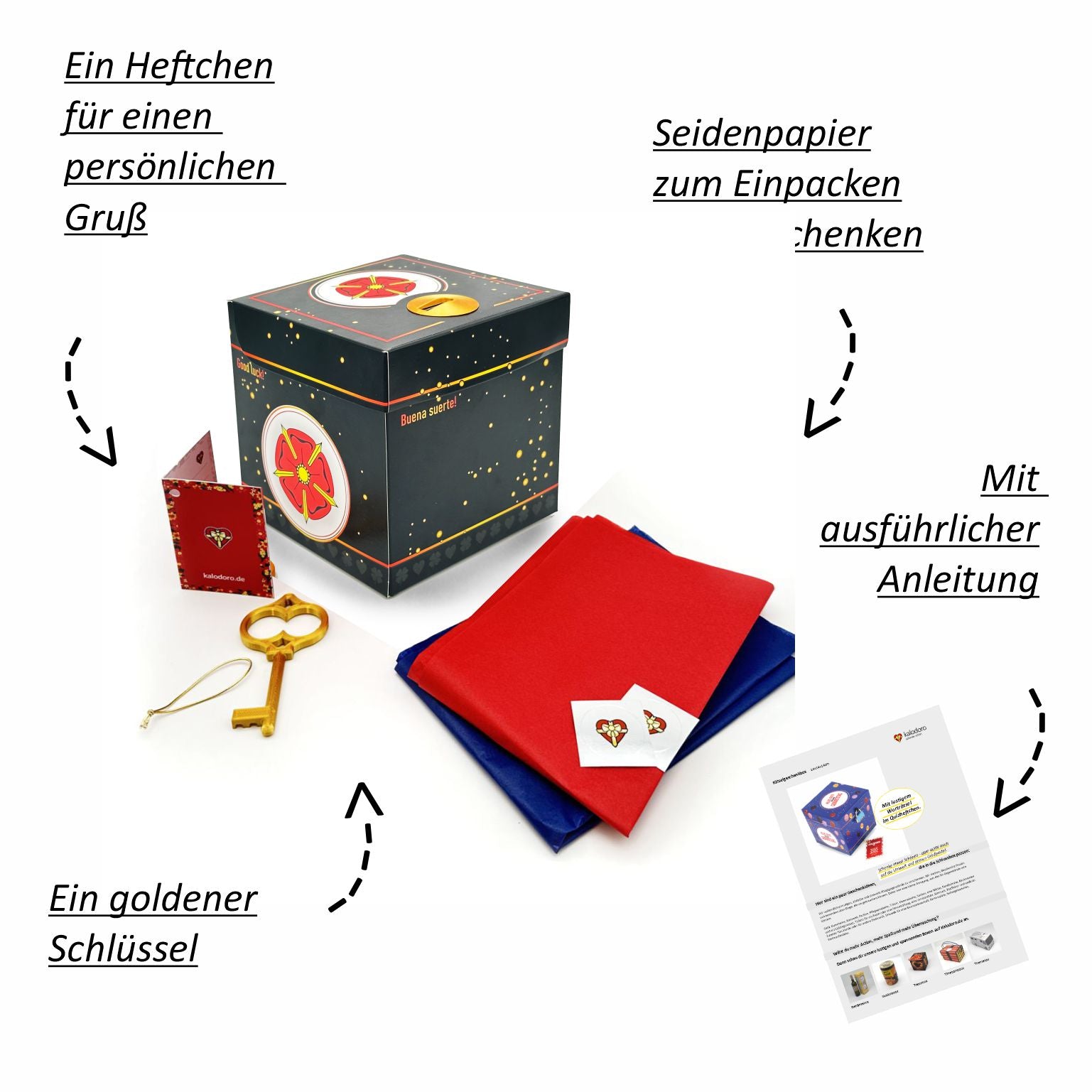 Schlossbox mit Schlüssel Glück Lippische Rose