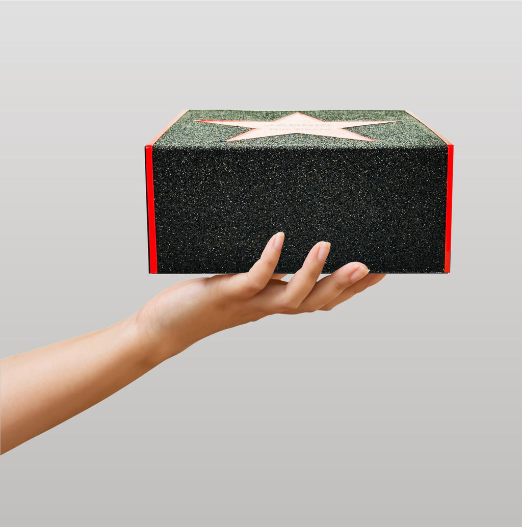 Glitzer-Magnetbox schwarz mit Stern - Walk of Fame