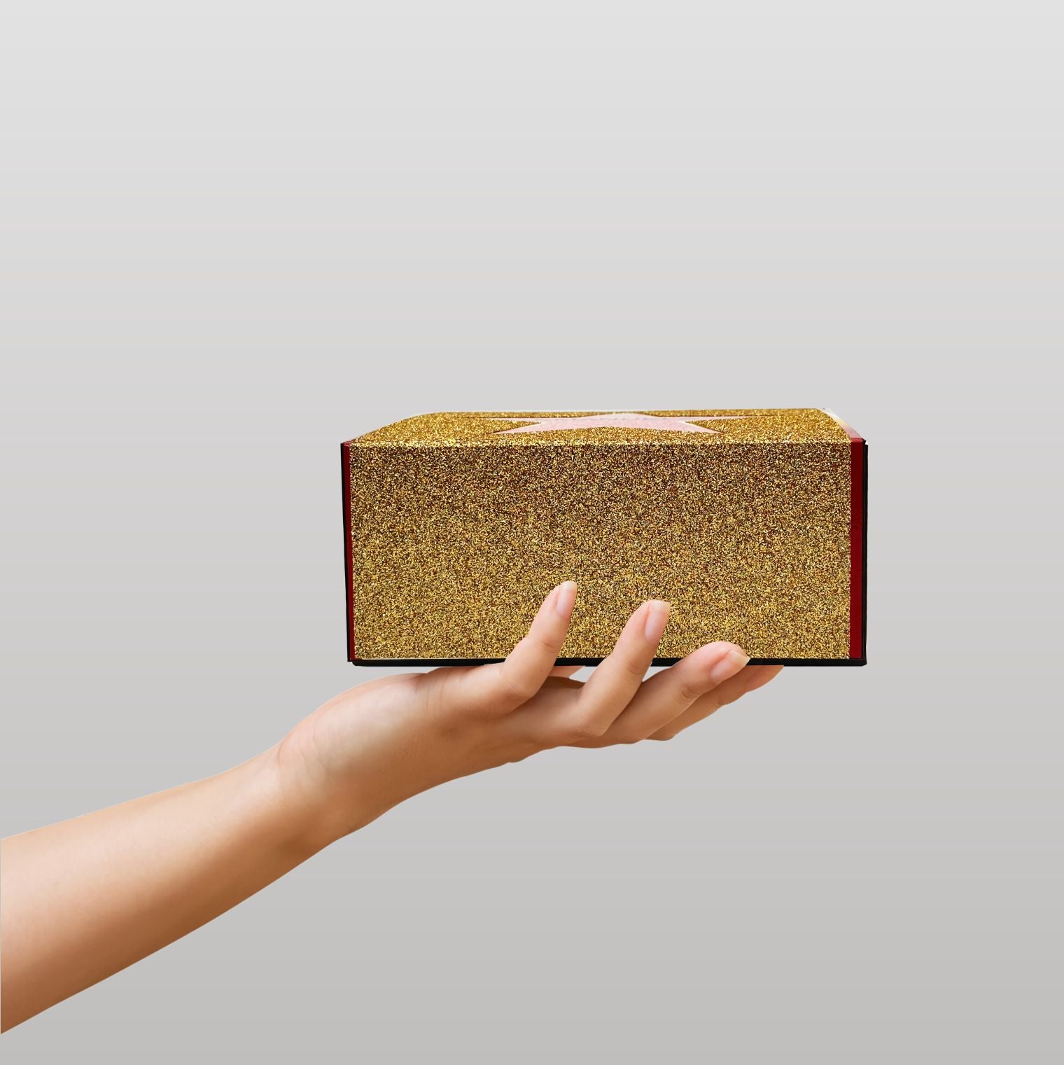 Glitzer-Magnetbox gold mit Stern - Walk of Fame