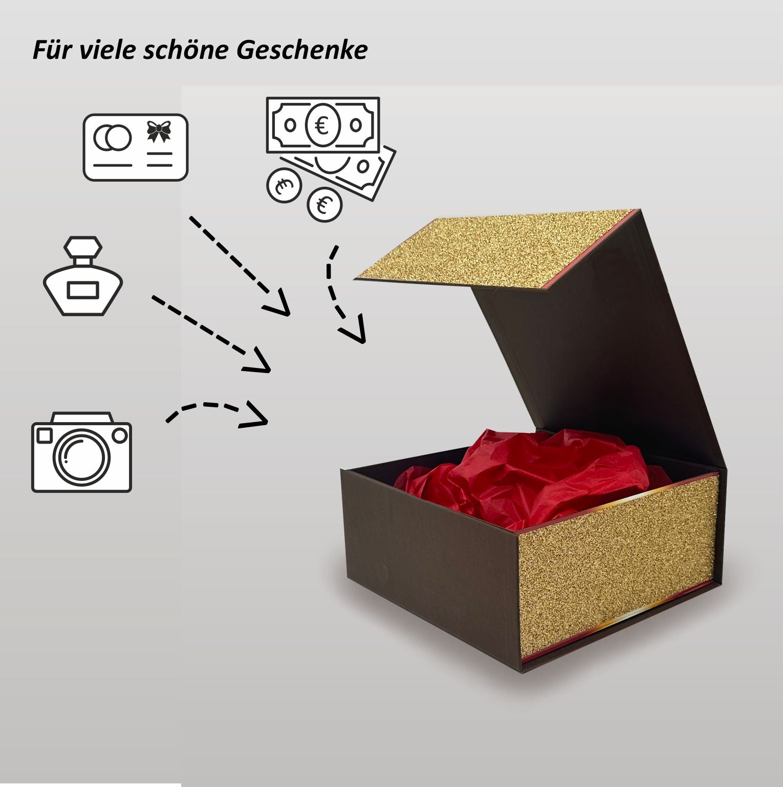 Glitzer-Magnetbox gold mit Stern - Walk of Fame
