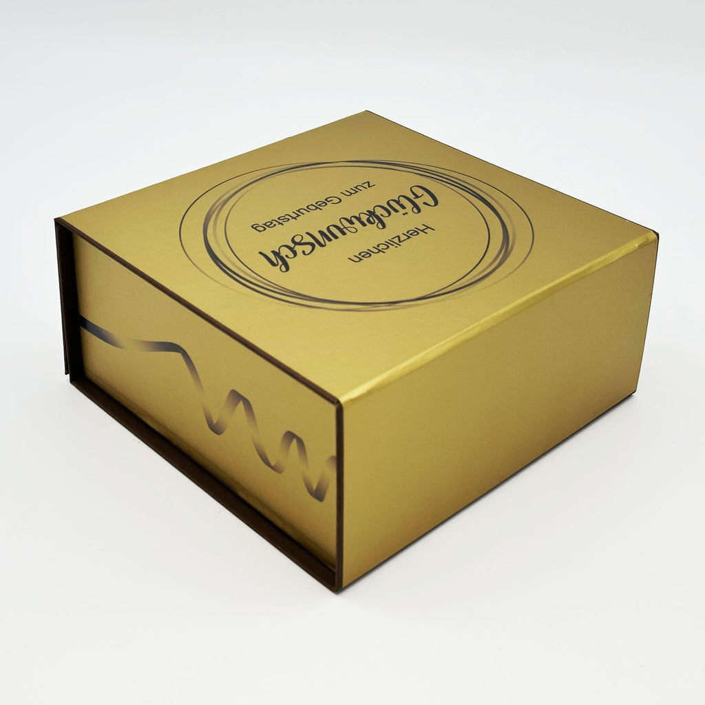 Magnetbox Gold/Braun - Herzlichen Glückwunsch zum Geburtstag