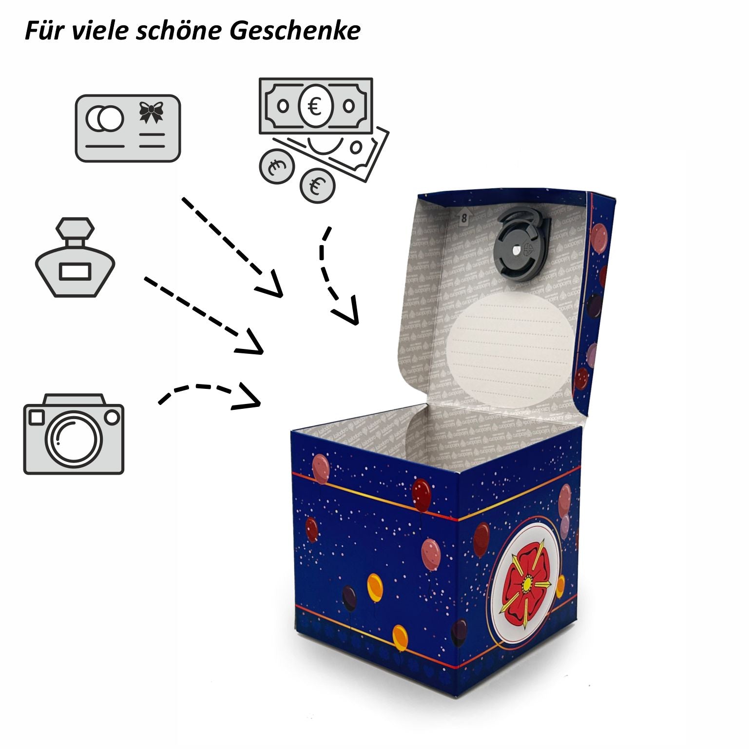 Schlossbox mit Schlüssel Geburtstag Lippische Rose