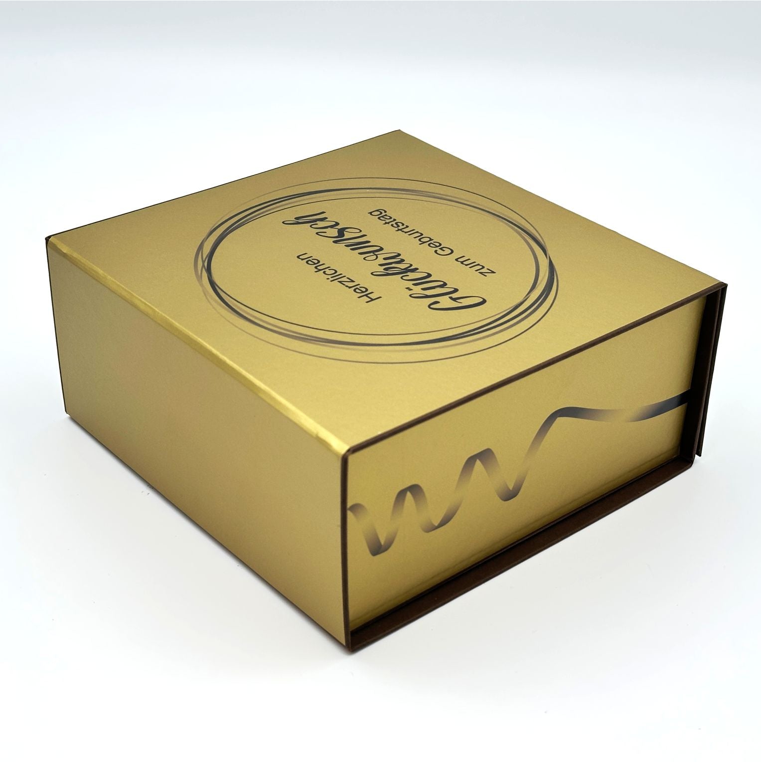 Magnetbox Gold/Braun - Herzlichen Glückwunsch zum Geburtstag