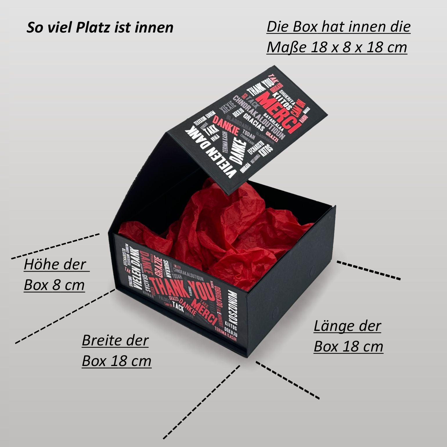 Magnetbox Danke schwarz