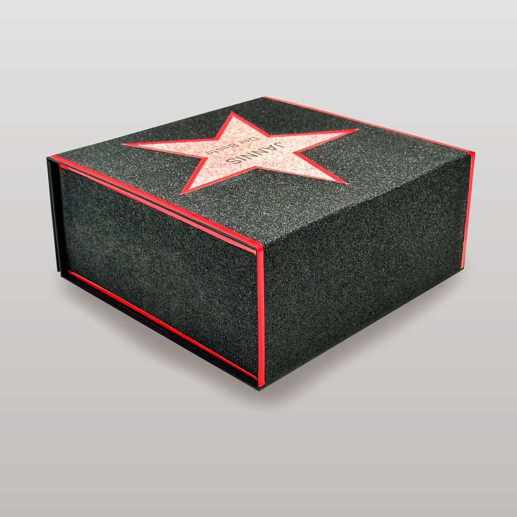 Glitzer-Magnetbox schwarz mit Stern - Walk of Fame