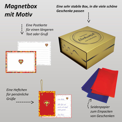 Magnetbox Gold/Braun - Herzlichen Glückwunsch zum Geburtstag