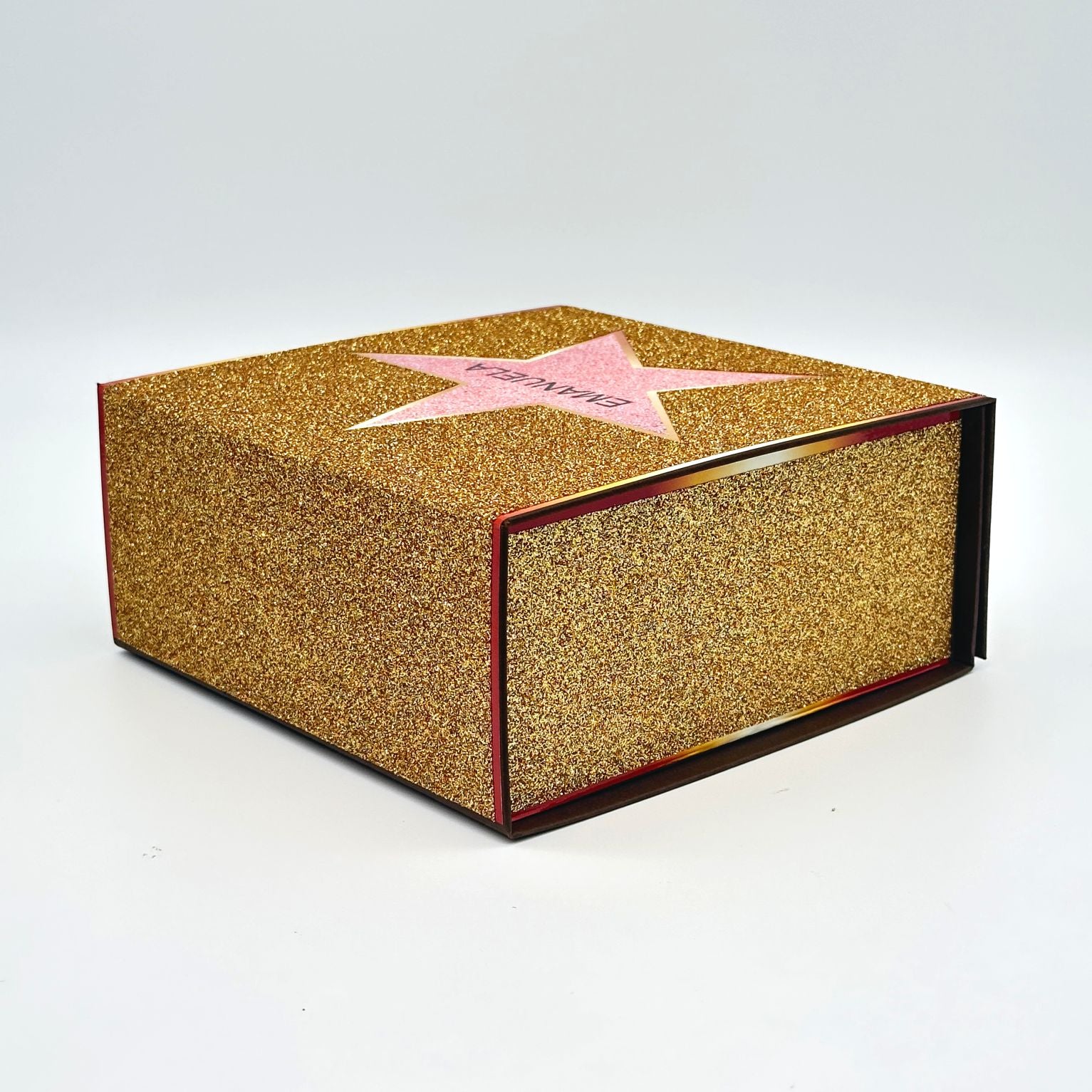 Glitzer-Magnetbox gold mit Stern - Walk of Fame