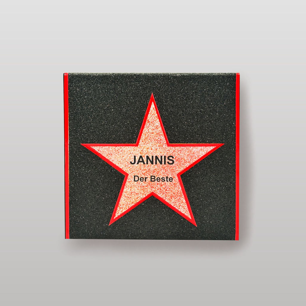 Glitzer-Magnetbox schwarz mit Stern - Walk of Fame