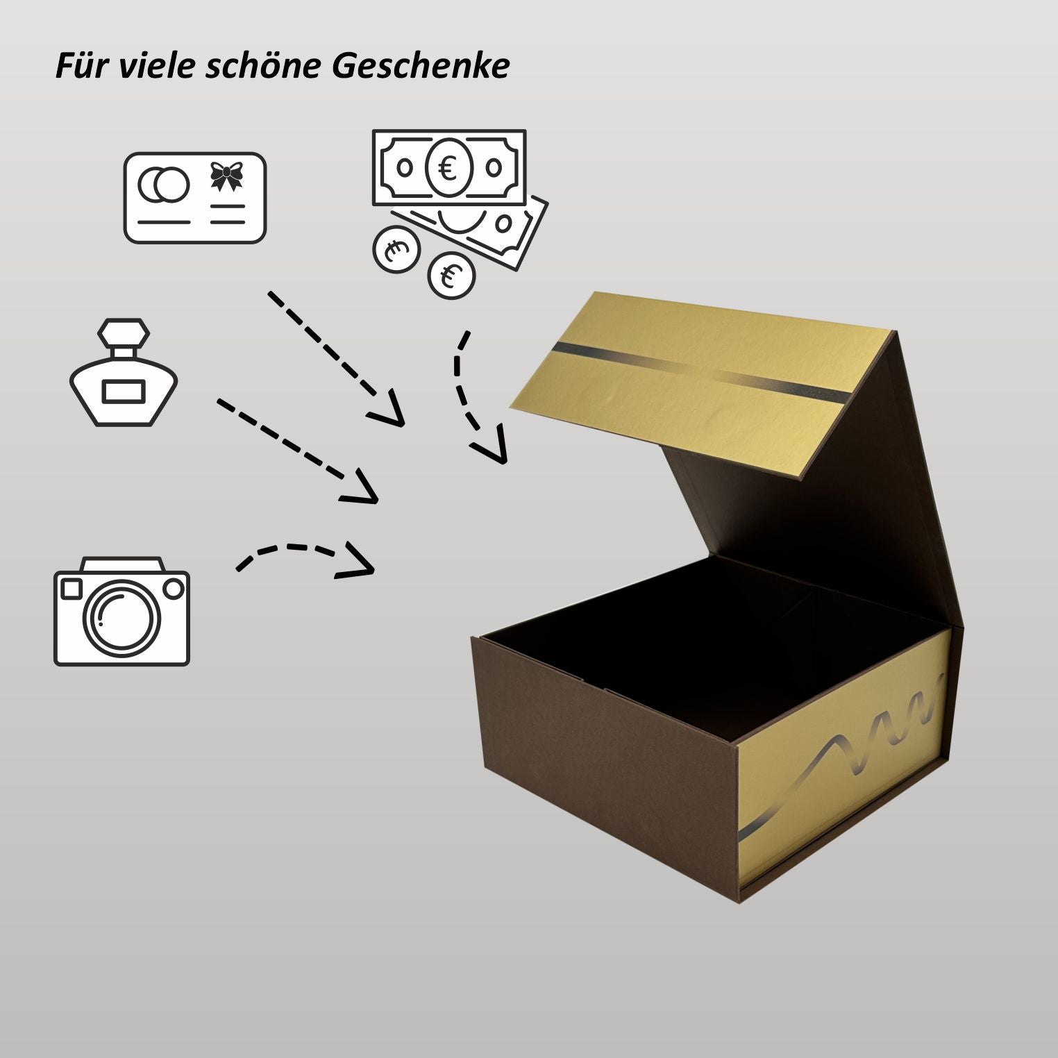 Magnetbox Gold/Braun - Herzlichen Glückwunsch zum Geburtstag