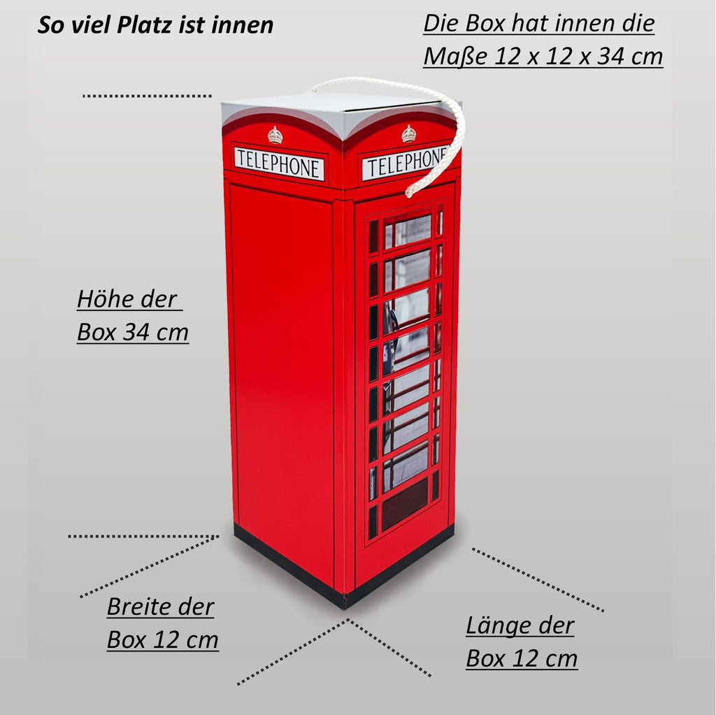 Geschenkbox für Flaschen - Telefonzelle Großbritannien