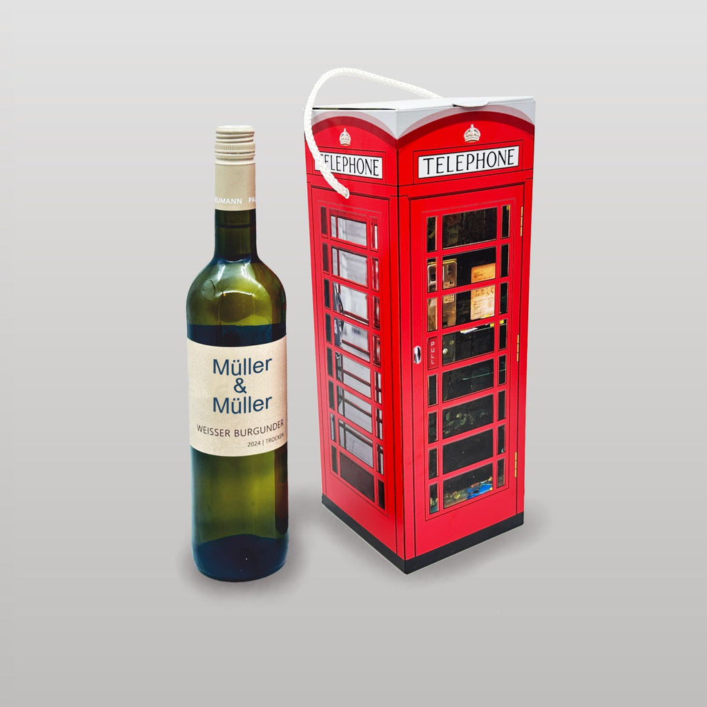 Geschenkbox für Flaschen - Telefonzelle Großbritannien