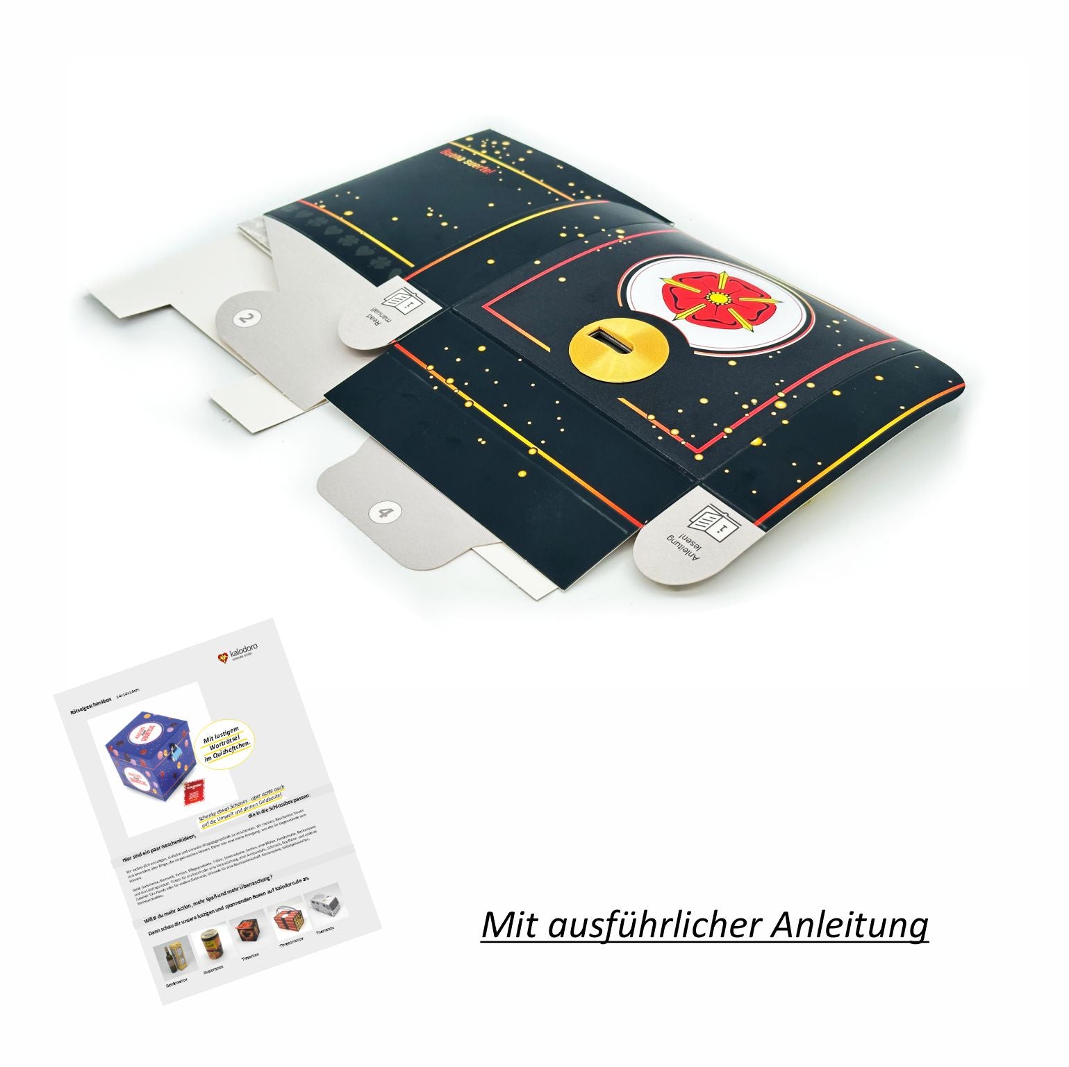 Schlossbox mit Schlüssel Glück Lippische Rose